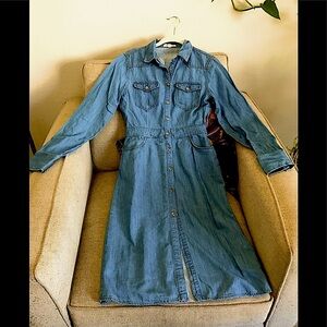 Vintage denim jean dress w/ snaps by Life in Progress